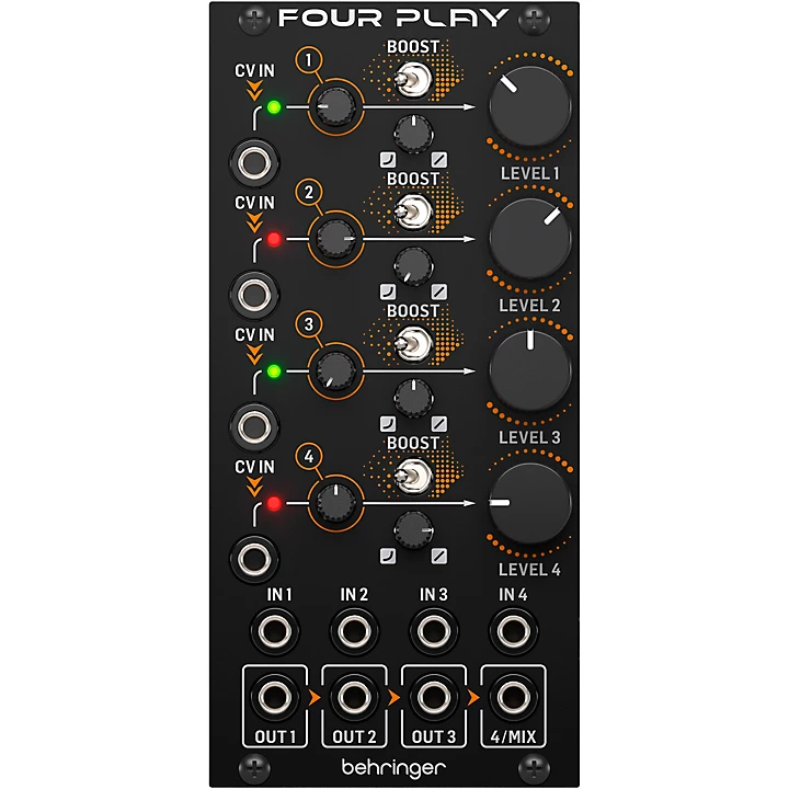 Four Play Quad VCA and Mixer Eurorack Module
