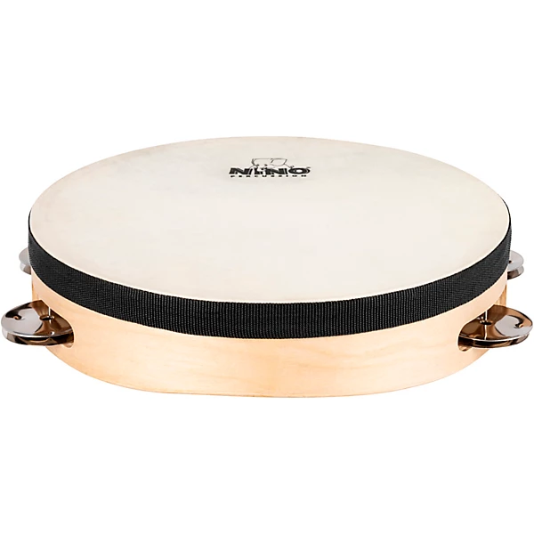 Nino Single Row Headed Wood Tambourine, Natural 8 in.