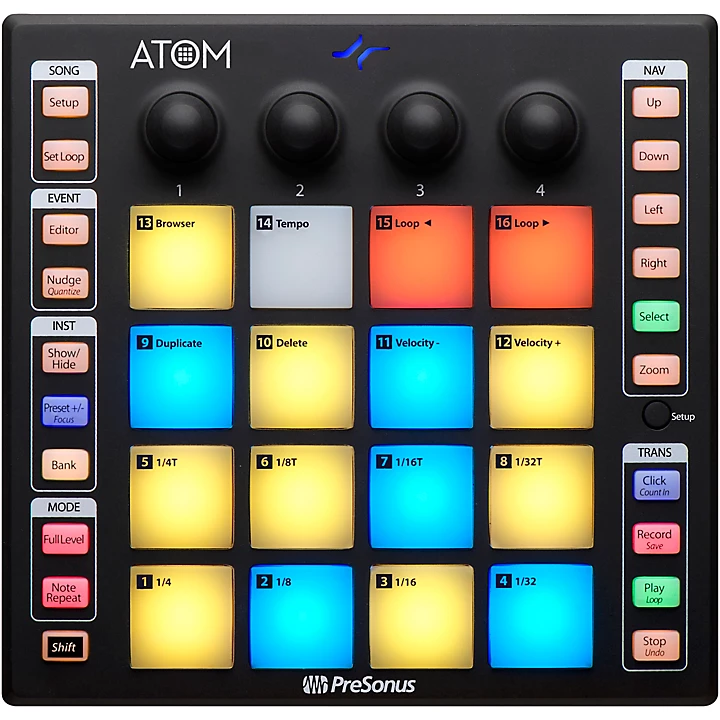 PreSonus ATOM Production and Performance Pad Controller Level 1 L37686004000000.gc