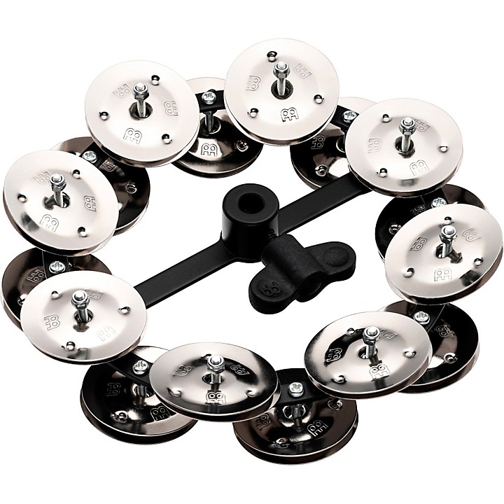 Headliner Hi Hat Tambourine Steel Jingles Black 2 Row