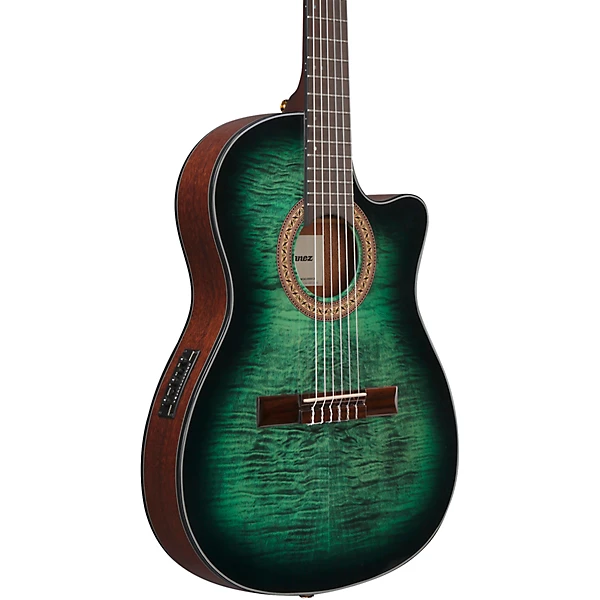 Ibanez GA35FMTCE Flamed Maple Top Classical Acoustic Electric Guitar Emerald Burst