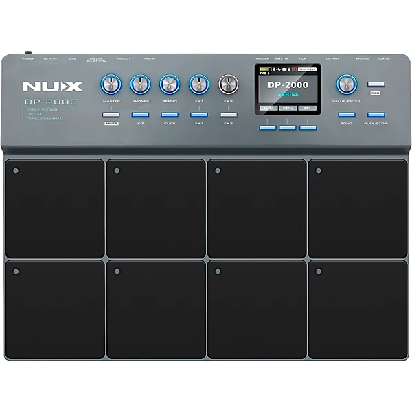 NUX DP 2000 Digital Percussion Pad with 8 Velocity Sensitive Pads, FX, and Bluetooth Black