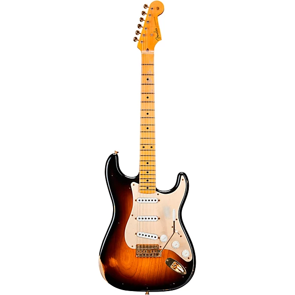 Limited Edition 55 Stratocaster Relic Gold Hardware Electric Guitar Wide Fade 2 Color Sunburst