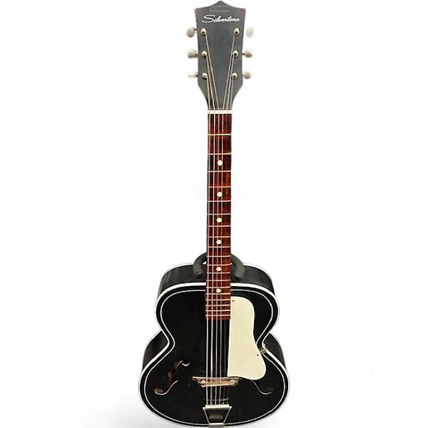 Vintage 1960s Silvertone 658 Black Acoustic Guitar