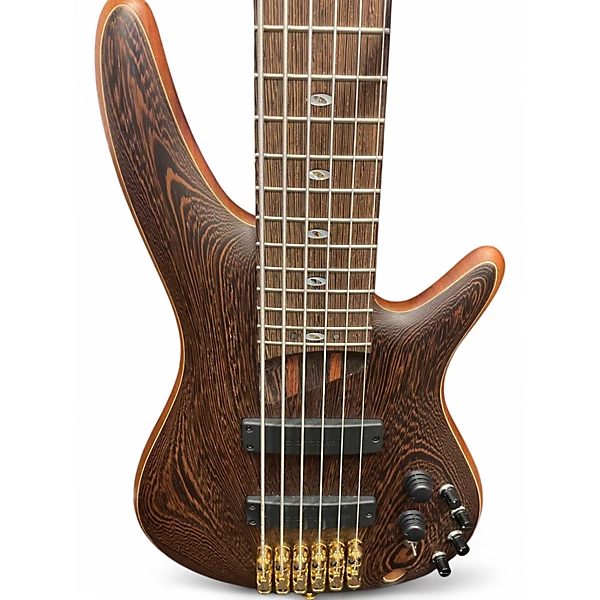 Used Ibanez PRESTIGE SR5006E Natural Electric Bass Guitar