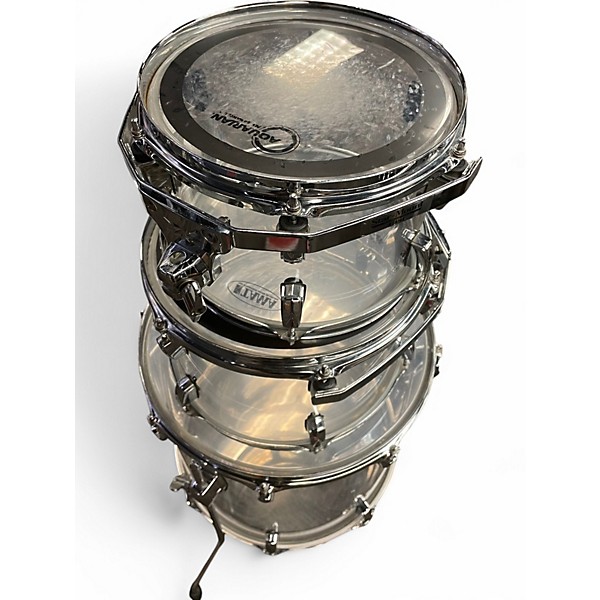 Used 2015 TAMA 4 Piece Silverstar Limited Edition Clear Acrylic Shell Pack Clear Drum Kit