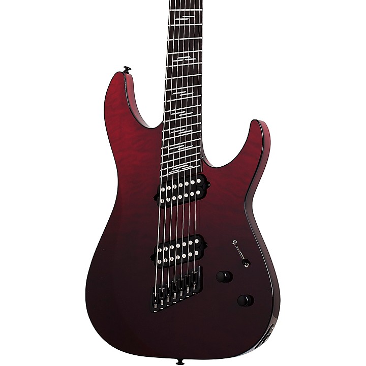Schecter Guitar Research Reaper 7 String Elite Multiscale Electric Guitar Blood Burst