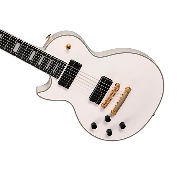 Matt Heafy Origins Les Paul Custom 7 String Left Handed Electric Guitar Bone White