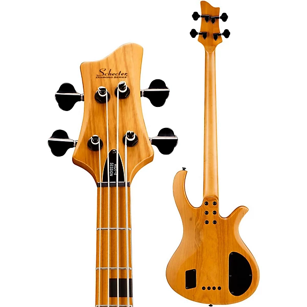 Schecter Guitar Research Riot 4 Session Left Handed Electric Bass Guitar Satin Aged Natural