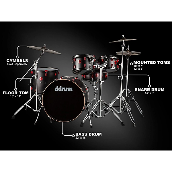 ddrum Hybrid 5 piece Player Shell Pack Level 1 J25205004000000.gc