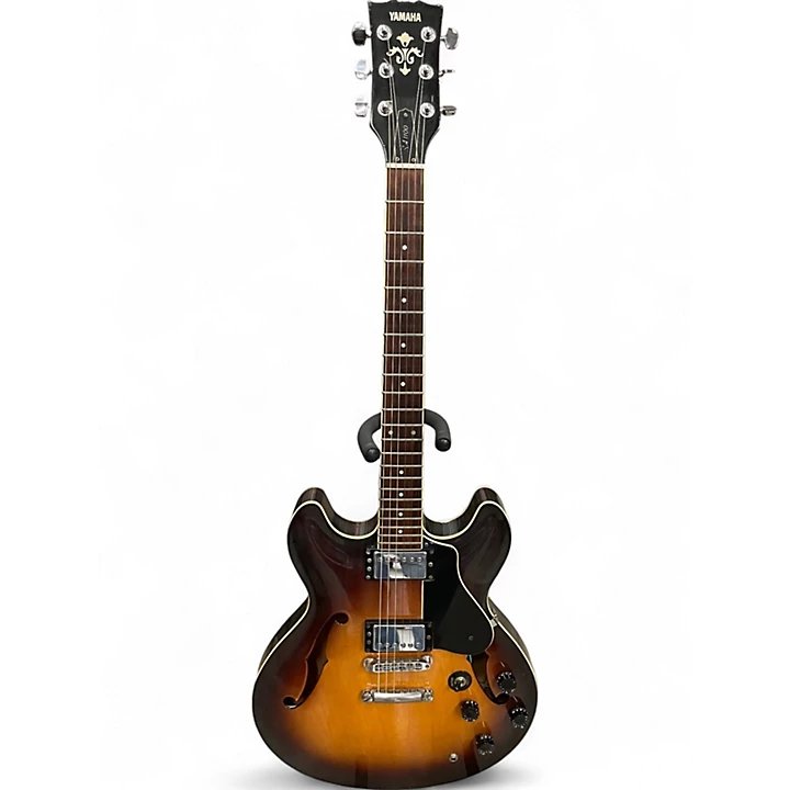 Vintage 1990s Yamaha SA 1100 2 Color Sunburst Hollow Body Electric Guitar