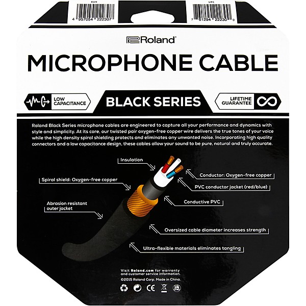 Black Series XLR Microphone Cable 20 ft Black