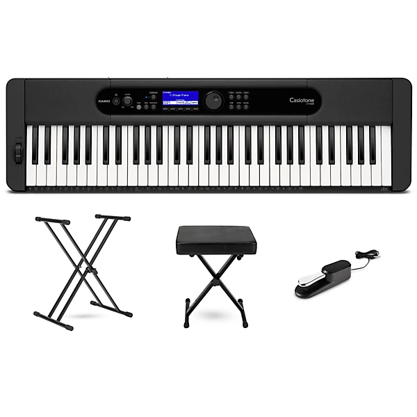 Casiotone CT S400 61 Key Portable Keyboard Essentials Bundle