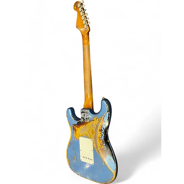 Fender Used Fender Custom Roasted 60s Stratocaster Heavy Relic blue over sunburst Solid Body Electric Guitar.gc