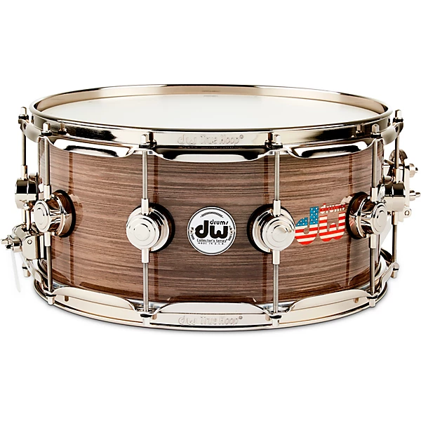 DW Collector's Series American Flag Logo Snare Drum With Nickel Hardware 14 x 6.5 in.