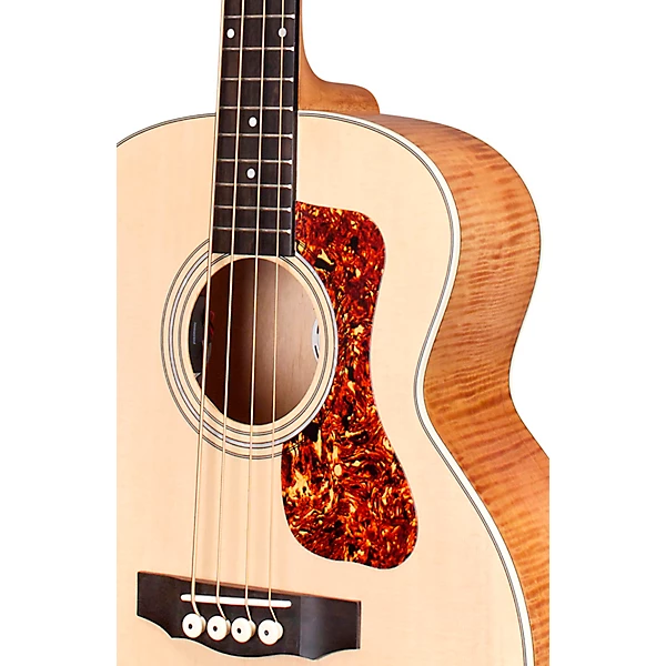 Jumbo Junior Acoustic Electric Bass Guitar Flame Maple