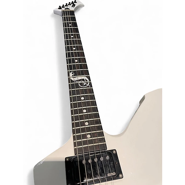 ESP Used ESP LTD Snakebyte Explorer Classic White Solid Body Electric Guitar.gc