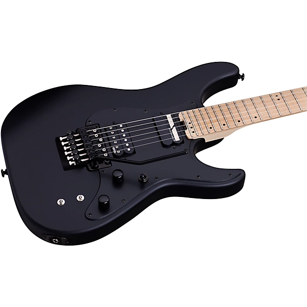 Sun Valley Super Shredder Floyd Rose Electric Guitar Satin Black Black Pickguard