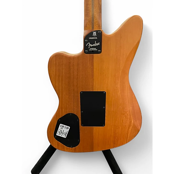 Fender Used Fender American Acoustasonic Jazzmaster Limited Edition Acoustic El Black Paisley Acoustic Electric Guitar.gc