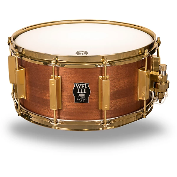 Classic Wood Mahogany Snare Drum with Gold Hardware