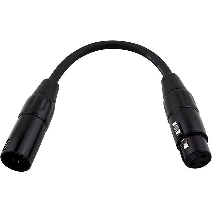 Lighting Cable DMX Adapter 5 pinM to 3 pinF XLR 6 in