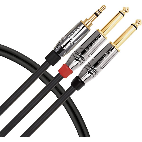 Elite Interconnect Y Cable 35 mm TRS Male to 1 4 TS Male 9 ft Black
