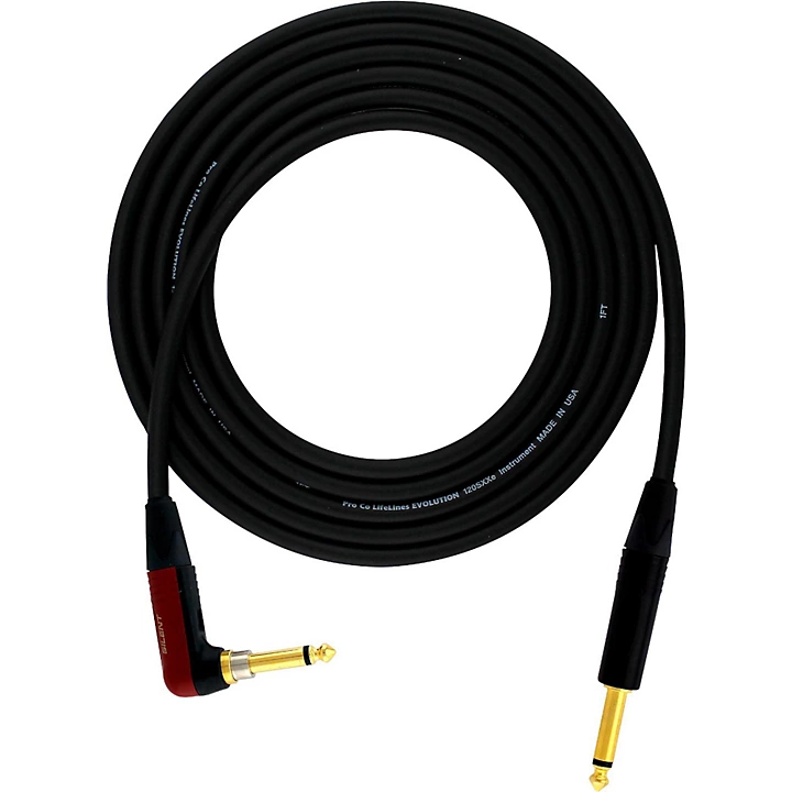 Evolution Studio Stage Silent Straight Angle Instrument Cable 10 ft