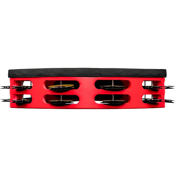 Touring Synthetic Head Wood Tambourine Two Rows Red