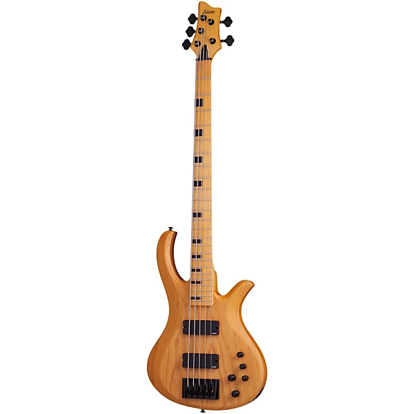Schecter Guitar Research Riot 5 Session 5 String Electric Bass Guitar Satin Aged Natural