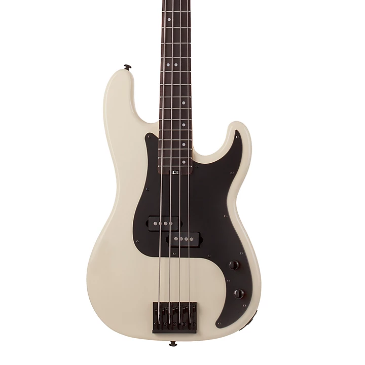 Schecter Guitar Research P 4 4 String Electric Bass Guitar Ivory Black Pickguard