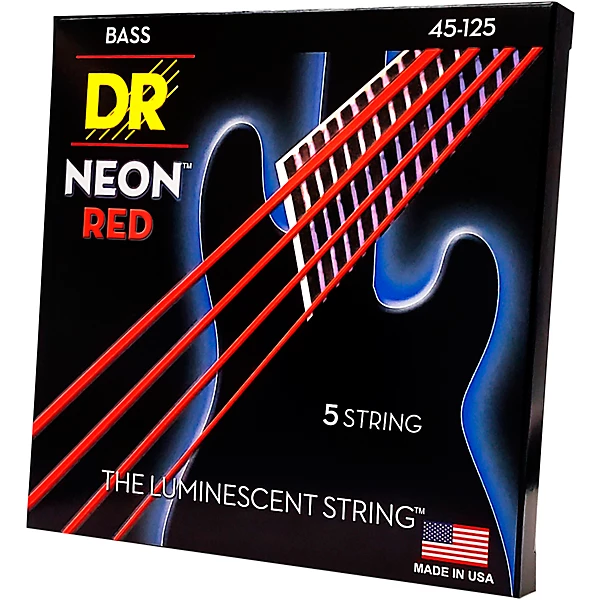 Hi Def NEON Red Coated Medium 5 String 45