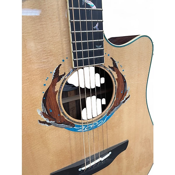 Takamine Used 2002 Takamine Limited Edition Whales Natural Acoustic Electric Guitar.gc