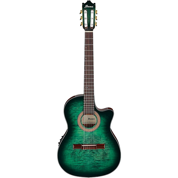 Ibanez GA35FMTCE Flamed Maple Top Classical Acoustic Electric Guitar Emerald Burst