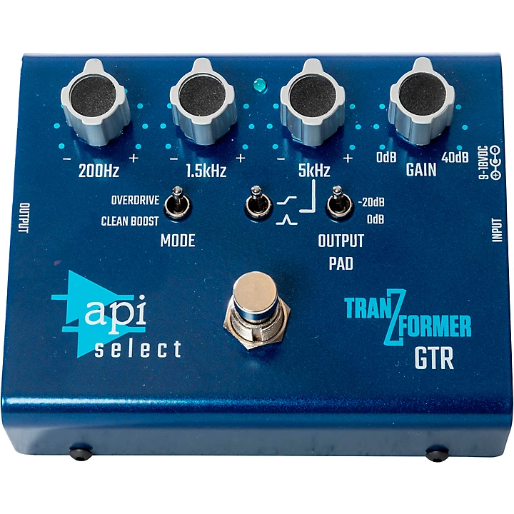 API TranZformer GTR EQ/Boost Effects Pedal Blue