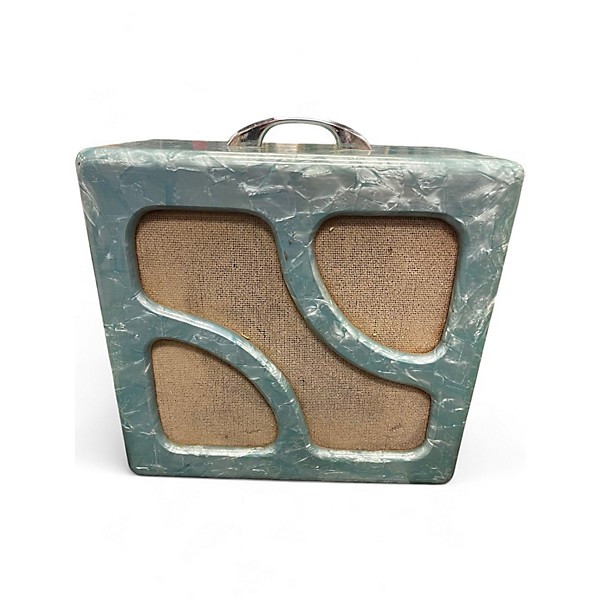 Vintage 1960s Magna Electronics Company Amerilhoa Lap Guitar and M 197 Amp Blue Pearl Solid Body Electric Guitar