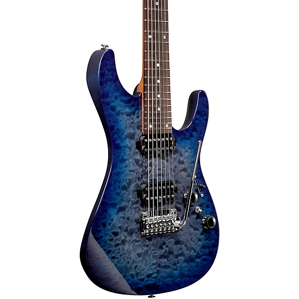 AZ427P2QM Premium 7 String Electric Guitar Twilight Blue Burst