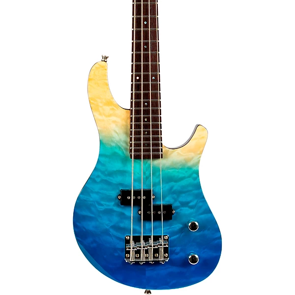 Flight Mini Bass TBL Electric Bass Guitar Transparent Blue