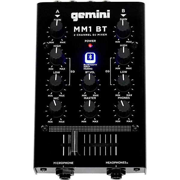 Gemini MM1BT 2 Channel Mixer with Bluetooth Input
