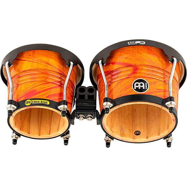 MEINL Free Ride Designer Series Wood Bongo Set Amber Flame 6 3/4 in. and 8 in.