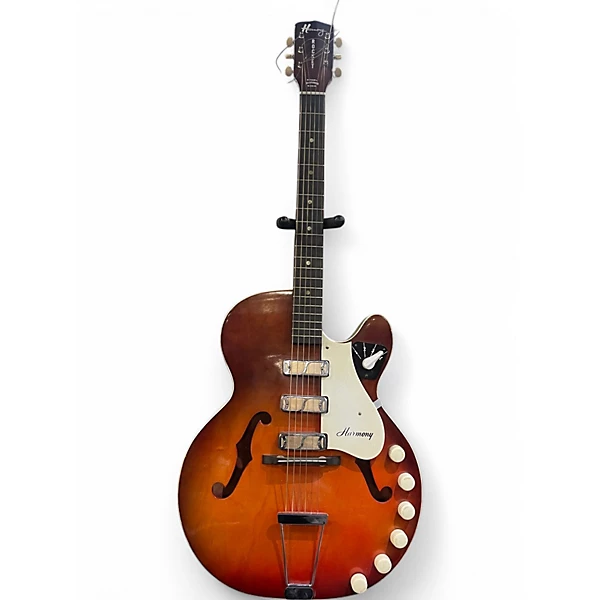 Vintage 1960s Harmony H 59 Rocket sunburst Hollow Body Electric Guitar