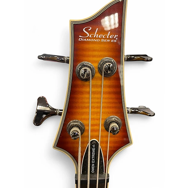 Used Schecter Guitar Research Omen Extreme 4 String Vintage Sunburst Electric Bass Guitar