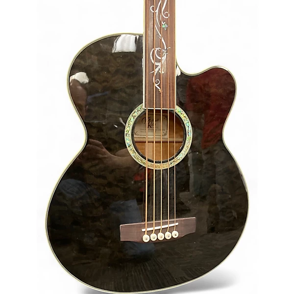 Michael Kelly Used Michael Kelly dragonfly 5fl Trans Black Acoustic Bass Guitar.gc