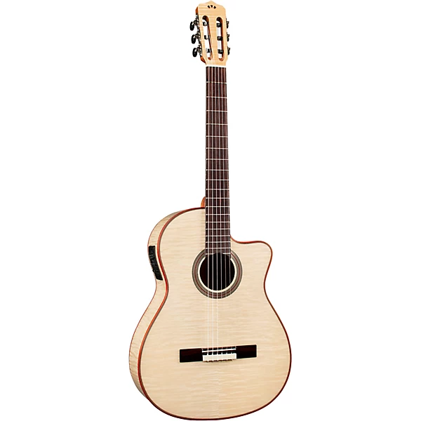 Cordoba Fusion 12 Exotic Top Nylon String Classical Acoustic Electric Guitar White Sands