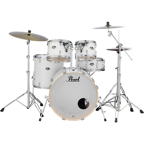 Pearl Export Standard 5 Piece Drum Set with Hardware Level 1 Pure White H94539004005000.gc