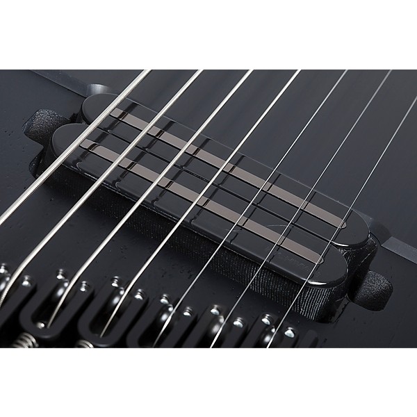 Schecter Guitar Research PT 7 MS Black Ops 7 String Electric Guitar Satin Black Open Pore