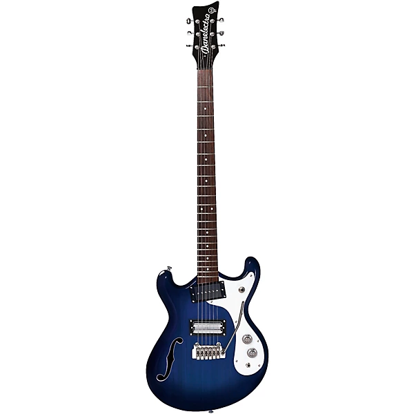 Danelectro 66BT Semi Hollow Baritone Electric Guitar Transparent Blue