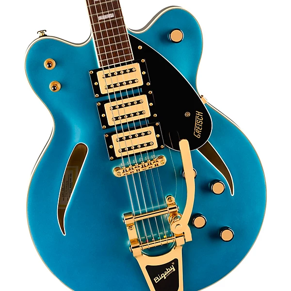 Streamliner Cat Eye Limited Edition Center Block Electric Guitar With Bigsby Gold Hardware Riviera Blue