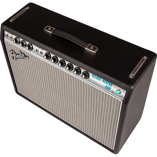 Fender '68 Custom Deluxe Reverb 22W 1x12 Tube Guitar Combo Amp With Celestion G12V 70 Speaker Black