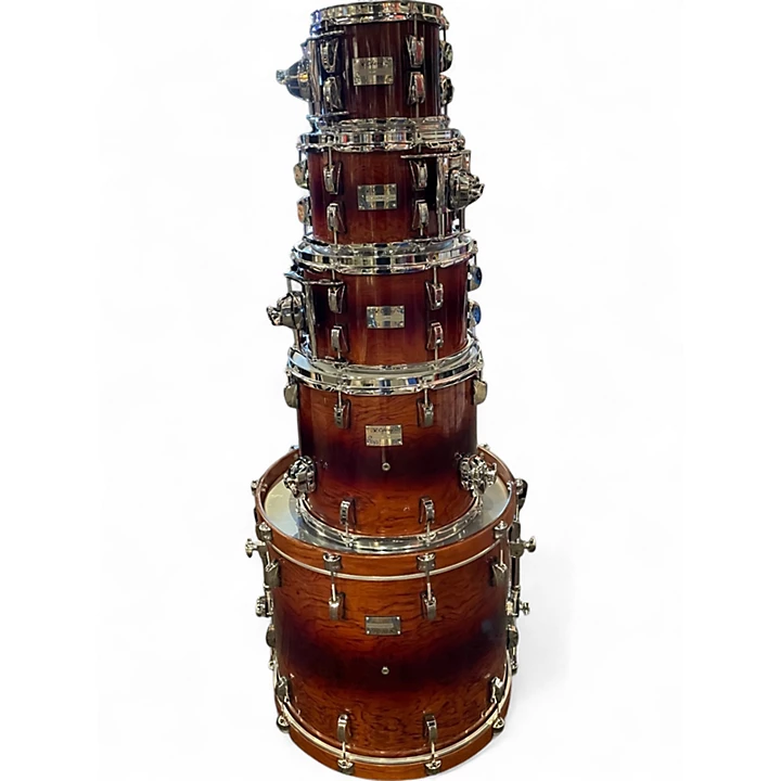 Odery Used Odery 5 Piece Eyedentity Series Bubinga Sapele 2 Color Sunburst Drum Kit.gc