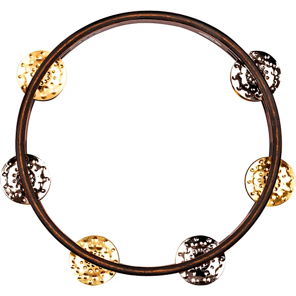 Compact Wood Tambourine 8 in Walnut Brown